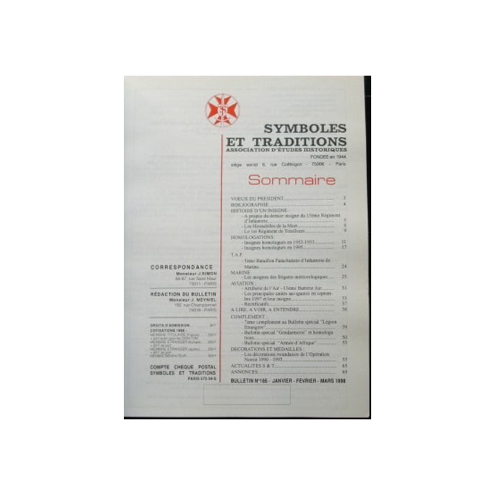 SYMBOLES & TRADITIONS : DU N°165(01-1998) AU N°168(12-1998)