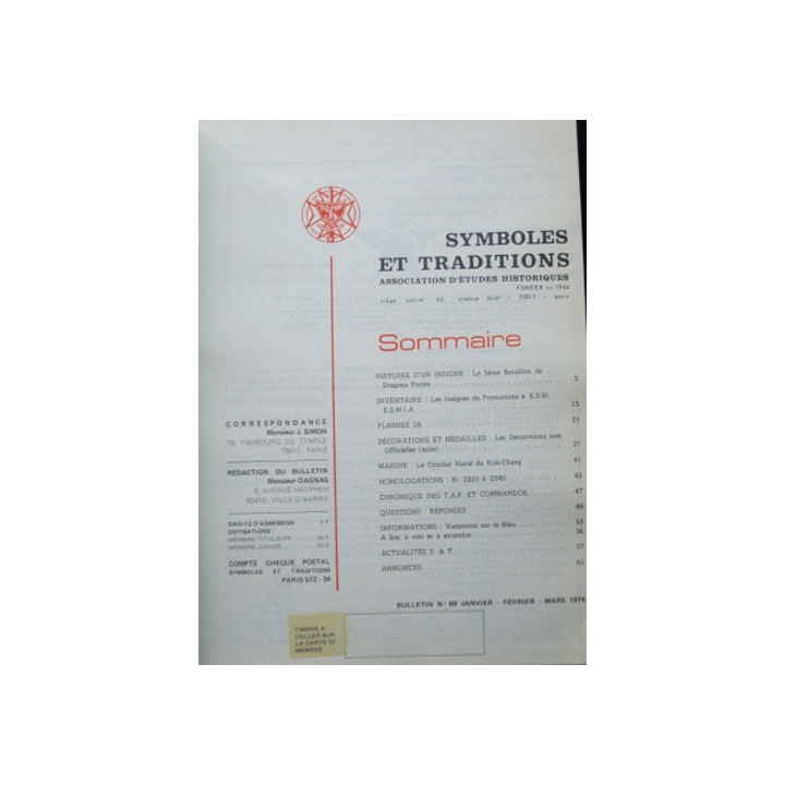 SYMBOLES & TRADITIONS : DU N°69(01-1974) AU N°72(12-1974)