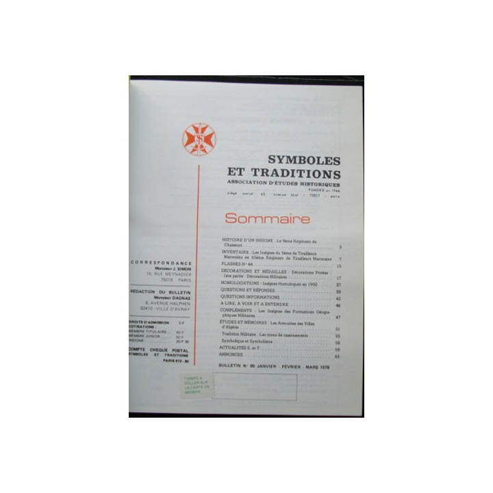 SYMBOLES & TRADITIONS : DU N°85(01-1978) AU N°88(12-1978)