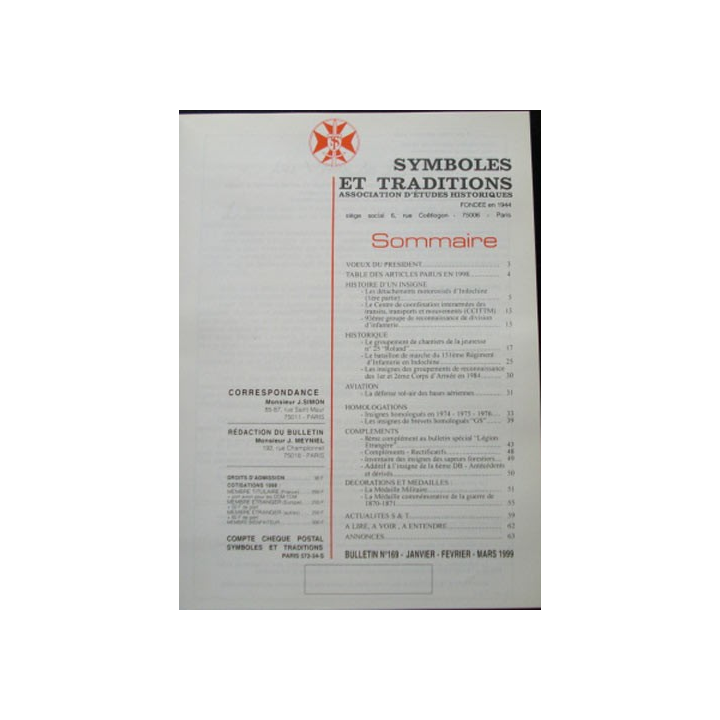 SYMBOLES & TRADITIONS : DU N°169(01-1999) AU N°172(12-1999)
