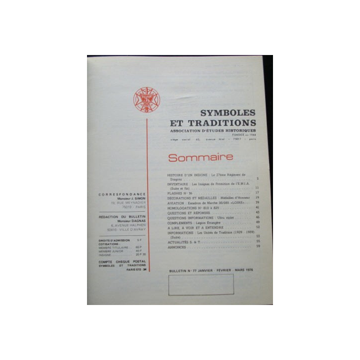 SYMBOLES & TRADITIONS : DU N°77(01-1976) AU N°80(12-1976)