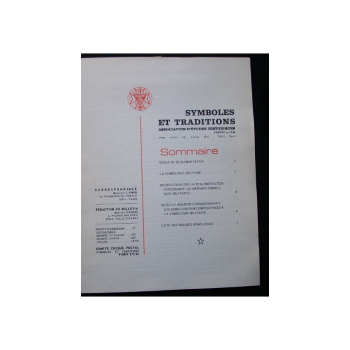 SYMBOLES & TRADITIONS : INSIGNES HOMOLOGUÉS DE 1945 A 1974