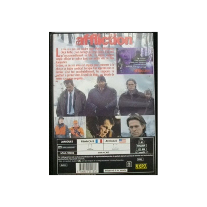 DVD : AFFLICTION un film de Paul Schrader 1 Oscar 1999
