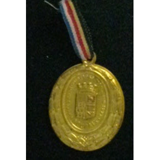 MÉDAILLE : médaille des fêtes franco-belges mai - juin 1923 à Roubaix en laiton mince embouti