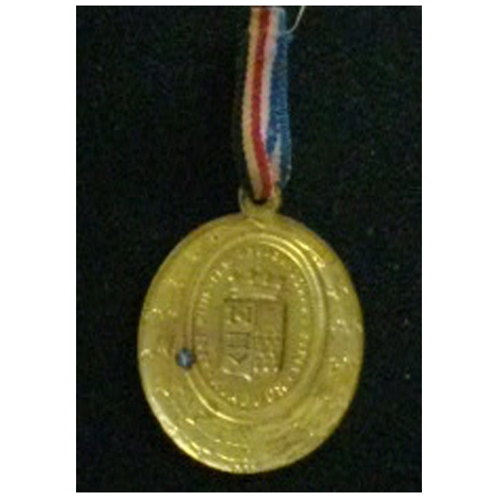 MÉDAILLE : médaille des fêtes franco-belges mai - juin 1923 à Roubaix en laiton mince embouti