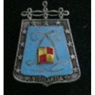 HUSSARDS : insigne du 5° régiment de hussards VIGILANTIA de fabrication Drago 1037