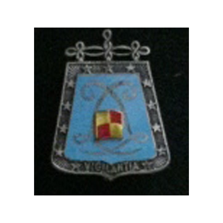 HUSSARDS : insigne du 5° régiment de hussards VIGILANTIA de fabrication Drago 1037