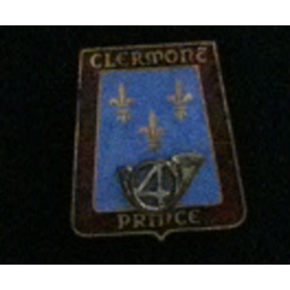 CHASSEURS : insigne du 4° régiment de chasseurs "Clermont Prince" en émail fabriqué par Drago Paris 2114