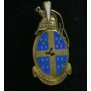 DRAGONS : insigne du 4° régiment de dragons "Je boute avant" de fabrication Drago G. 2166