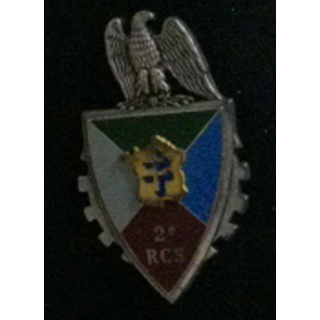 2°RCS : insigne du 2° régiment de commandement et de soutien en relief fabrication Fraisse G. 2660