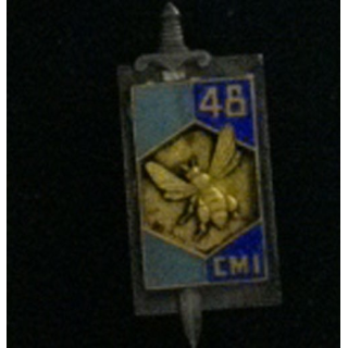48° CMI : insigne métallique de la 48° compagnie mixte de l'intendance de fabrication Drago G. 1381 en émail argenté