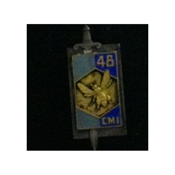 48° CMI : insigne métallique de la 48° compagnie mixte de l'intendance de fabrication Drago G. 1381 en émail argenté