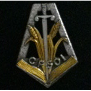 CFSOI : insigne du centre de formation des sous-officiers de l'intendance fabrication Drago G. 1887