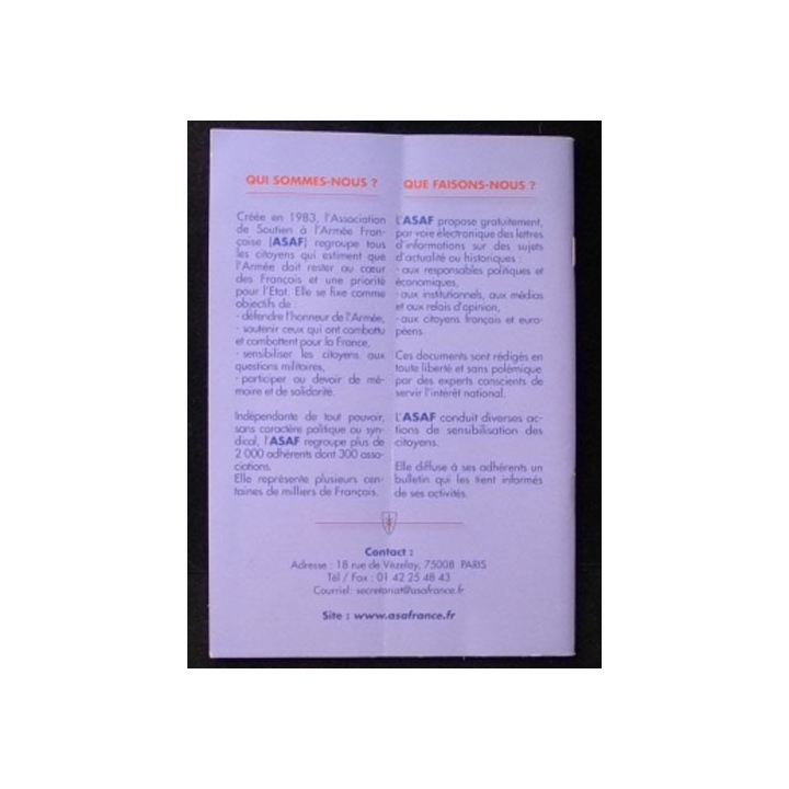 ASAF N°90 ENGAGEMENT association de soutien armée française printemps