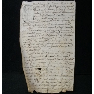 vieux manuscrit (4) du 18 brumaire an septième comprenant 1 page recto verso avec un sceau de 15 centimes