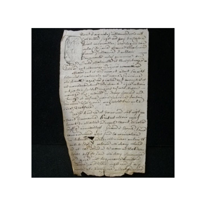 vieux manuscrit (4) du 18 brumaire an septième comprenant 1 page recto verso avec un sceau de 15 centimes