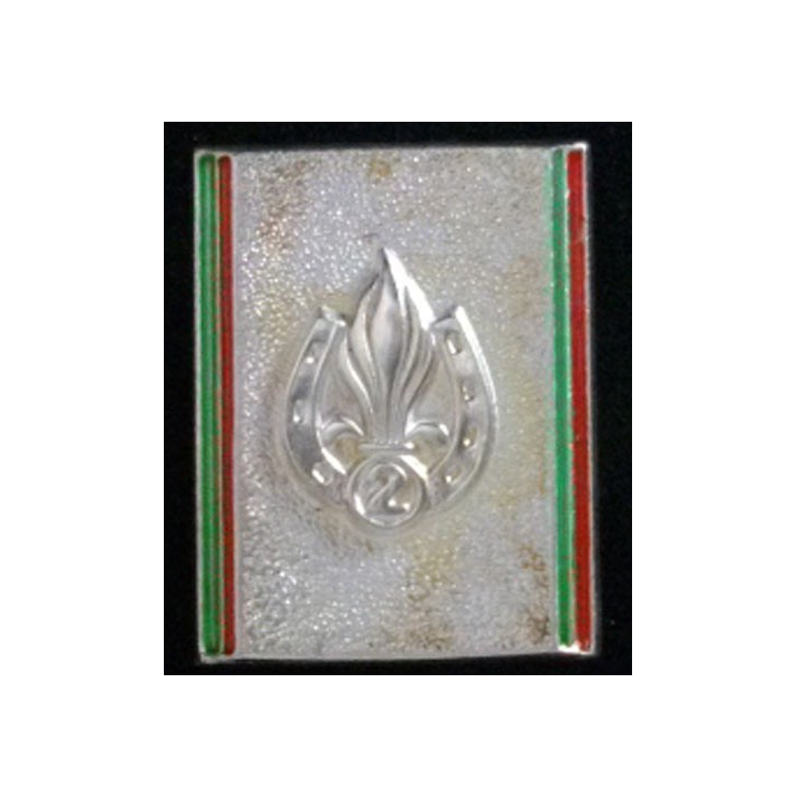 2° REI : 2° RÉGIMENT ÉTRANGER D'INFANTERIE PLAQUÉ "ARGENT"