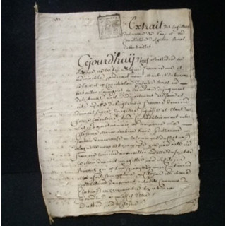 vieux manuscrit du 9 missidore de l'an sixième de la République française comprenant 8 pages  d'un extrait des registres