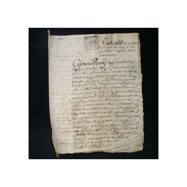 vieux manuscrit du 9 missidore de l'an sixième de la République française comprenant 8 pages  d'un extrait des registres