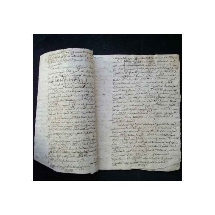 vieux manuscrit du 9 missidore de l'an sixième de la République française comprenant 8 pages  d'un extrait des registres