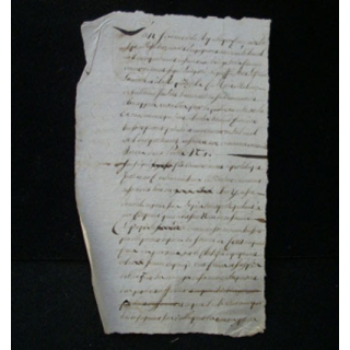 vieux manuscrit (8) de l'an sixième comprenant 1 page recto verso avec un sceau de 15 centimes