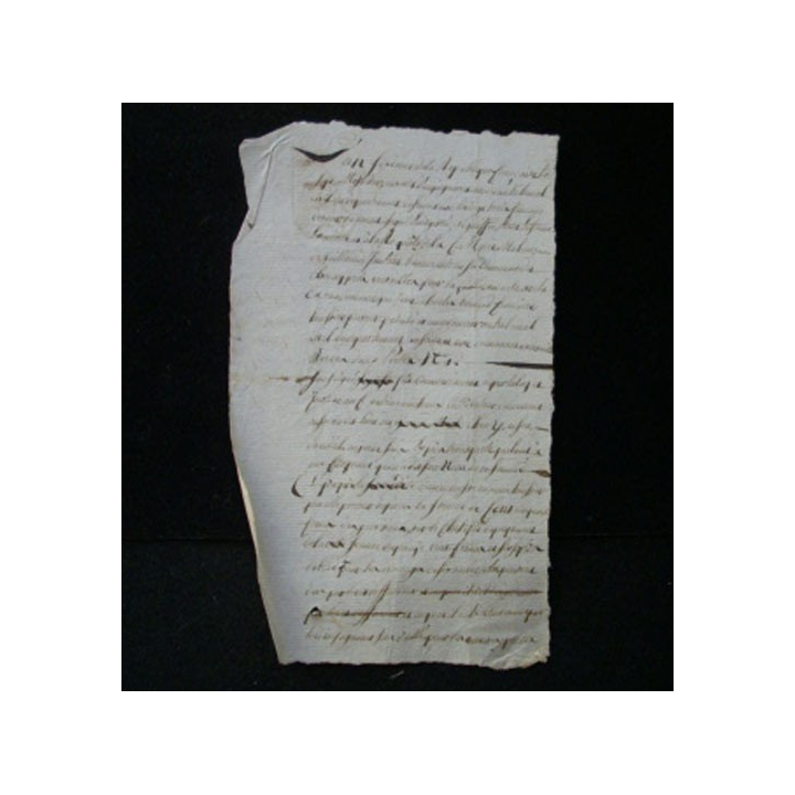 vieux manuscrit (8) de l'an sixième comprenant 1 page recto verso avec un sceau de 15 centimes
