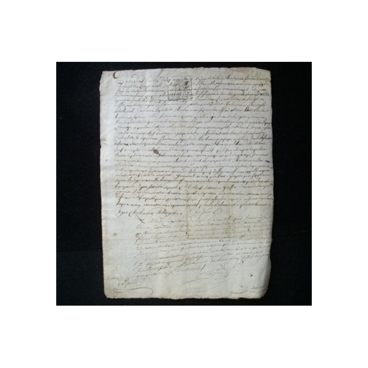 vieux manuscrit (9) de l'an sixième comprenant 1 page recto verso avec un sceau de 25 centimes