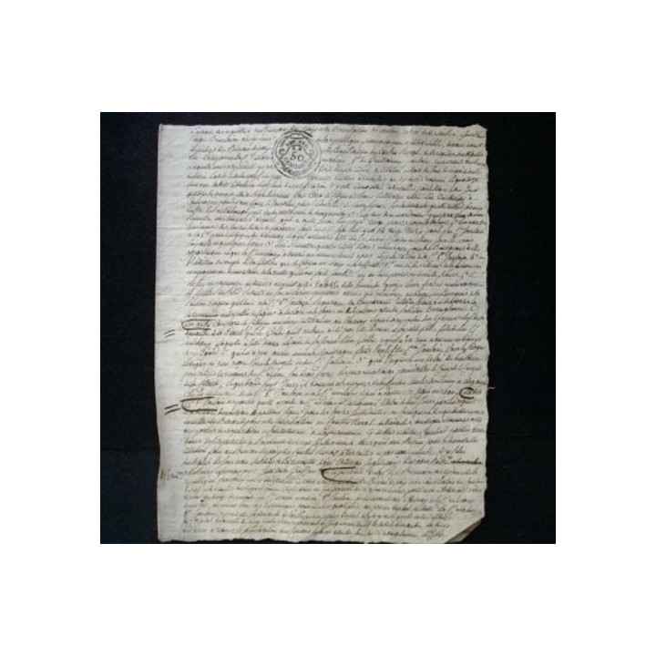 vieux manuscrit du 20 brumaire de l'an sixième de la République française comprenant 4 pages d'un extrait des registres