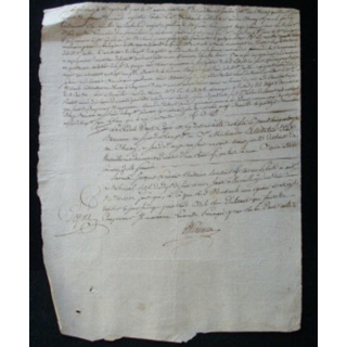 vieux manuscrit (11) du 14 brumaire an six comprenant 1 page recto avec un sceau de 25 centimes au verso