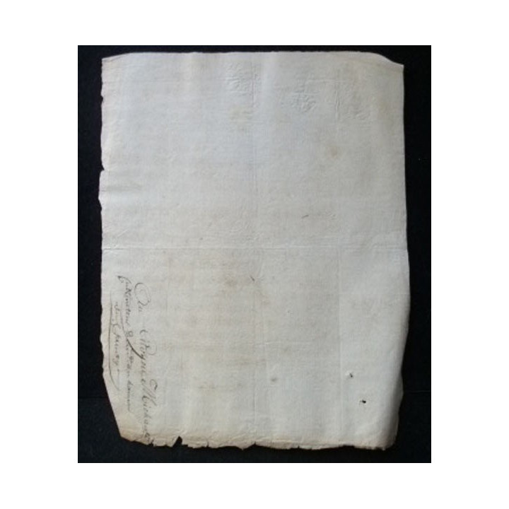 vieux manuscrit du 8 brumaire an cinq comprenant 1 page recto verso avec un sceau de 25 centimes et 2 sceaux d'expédition