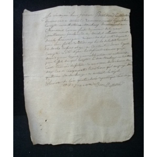 vieux manuscrit (13) du 7 pluviose an quatre comprenant 1 page recto avec un sceau de minute au verso
