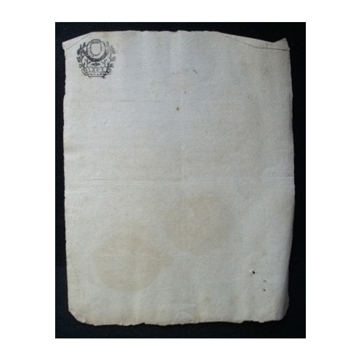 vieux manuscrit (13) du 7 pluviose an quatre comprenant 1 page recto avec un sceau de minute au verso