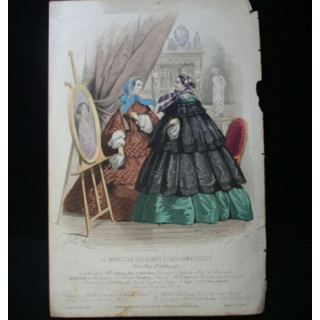 MODE : Le Moniteur des dames et des demoiselles : gravure couleur de Jules David