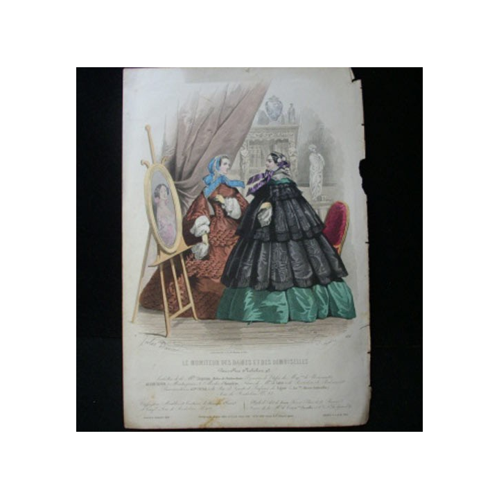 MODE : Le Moniteur des dames et des demoiselles : gravure couleur de Jules David