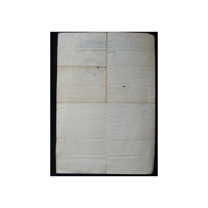 vieux manuscrit du 22 brumaire an sept comprenant 1 extrait de registre d'acte de naissance recto verso avec un timbre royal