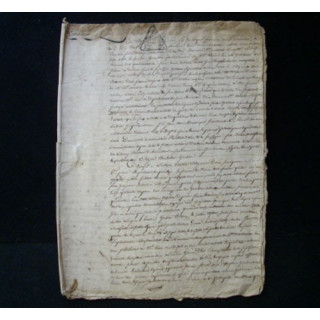 vieux manuscrit du 17 frimaire de l'an septième comprenant 9 pages d'une mission pour arbitrage volontaire du tribunal départ