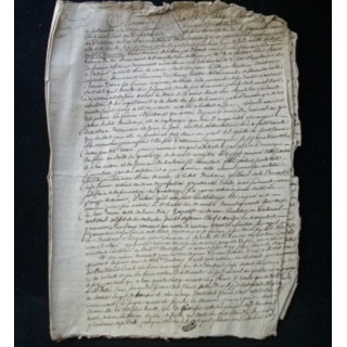 vieux manuscrit du 25 brumaire de l'an sept comprenant 7 pages d'une séparation de biens par le tribunal départemental