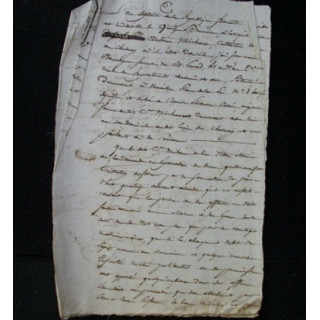 vieux manuscrit du 14 et 15 brumaire de l'an septième comprenant 2 feuillets recto verso de deux procès verbaux