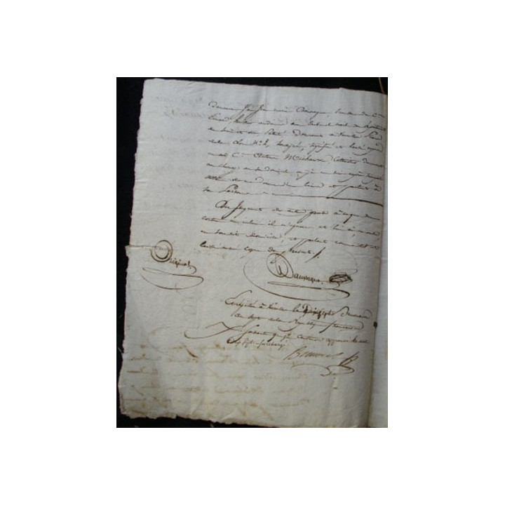 vieux manuscrit du 3 brumaire de l'an sept comprenant 6 pages d'un compte rendu de jugement par le tribunal civil