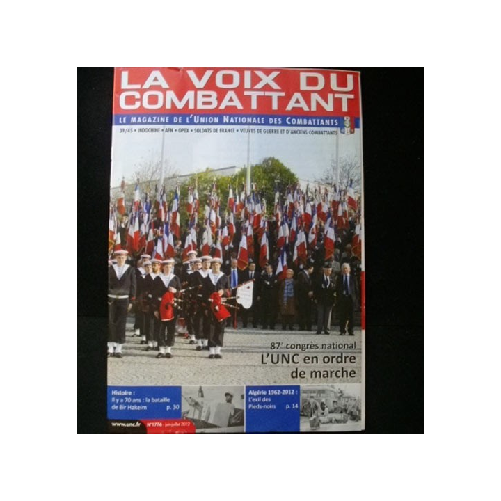 LA VOIX DU COMBATTANT N°1776 juin-juillet 2012 : magazine de l'Union