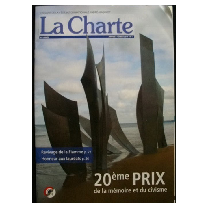 LA CHARTE N°1 janvier - février 2014 : 20° prix de la mémoire