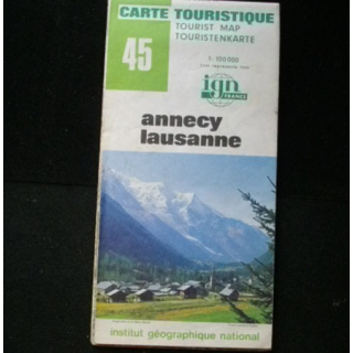 Carte touristique n° 45 au 1:100000 sur Annecy et lausanne