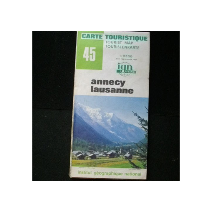 Carte touristique n° 45 au 1:100000 sur Annecy et lausanne