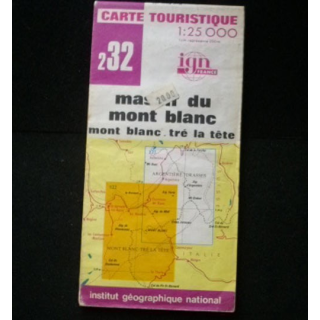 Carte touristique n°2-32 au 1:25000 sur le Massif du Mont Blanc