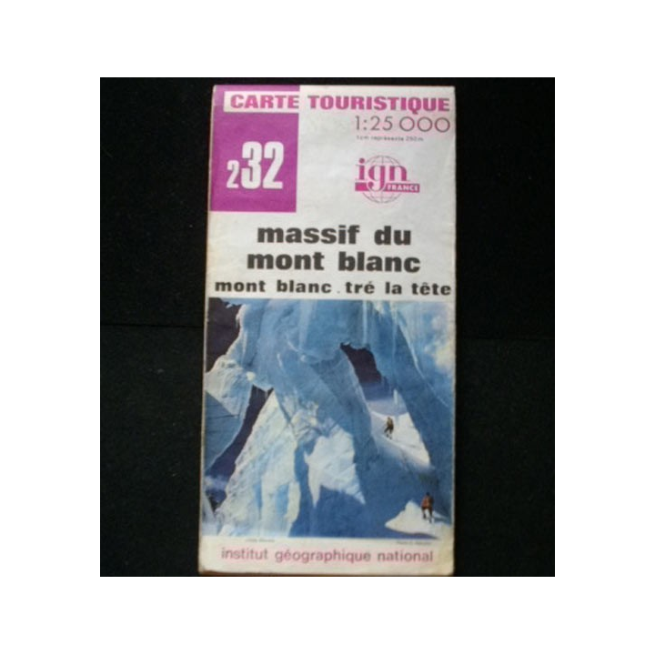 Carte touristique n°2-32 au 1:25000 sur le Massif du Mont Blanc