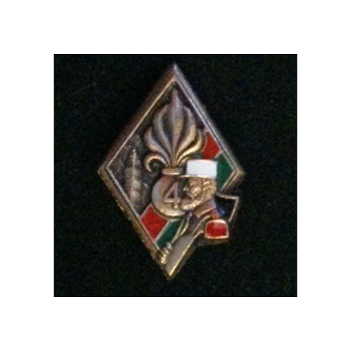 4° REI : insigne de la section de pionniers du 4° régiment étranger d'infanterie en bronze massif boléro allongé