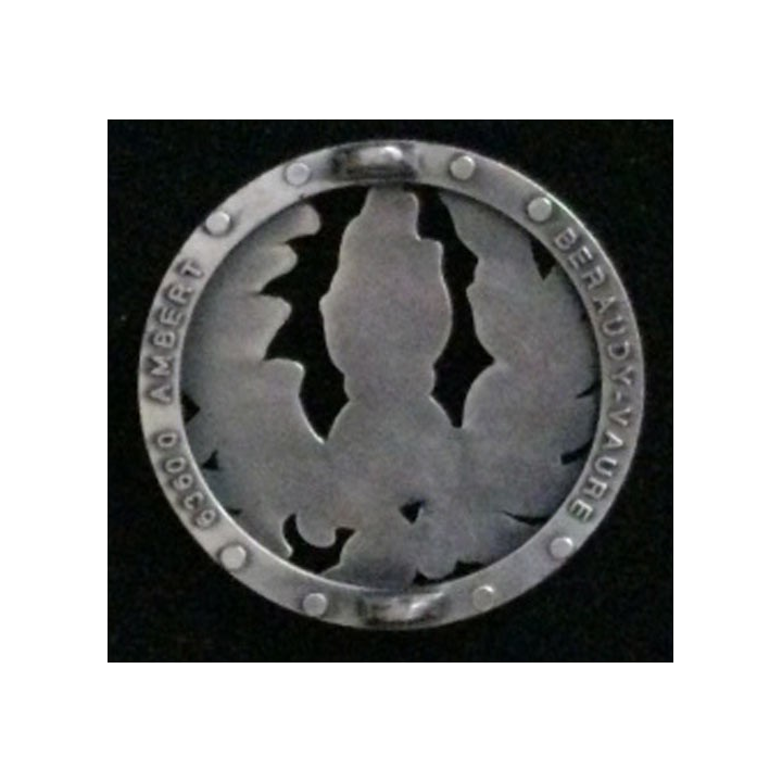 INSIGNE DE BÉRET DU COMMISSARIAT : insigne de béret du commissariat argenté plat fabrication béraudy