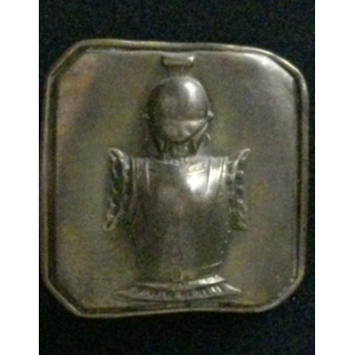 GÉNIE : Boucle de ceinturon du Génie en laiton épais (poids 30 grammes) de dimension 5 x 5,2 cm années 1870