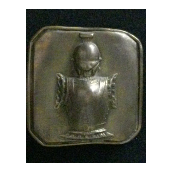 GÉNIE : Boucle de ceinturon du Génie en laiton épais (poids 30 grammes) de dimension 5 x 5,2 cm années 1870