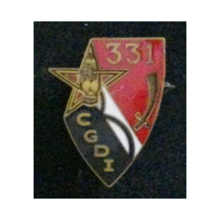 331° CGDI : 331° compagnie de la 15° division d'infanterie 1° modèle en émail avec l'inscription au dos Cne Kaigre 1985-1987